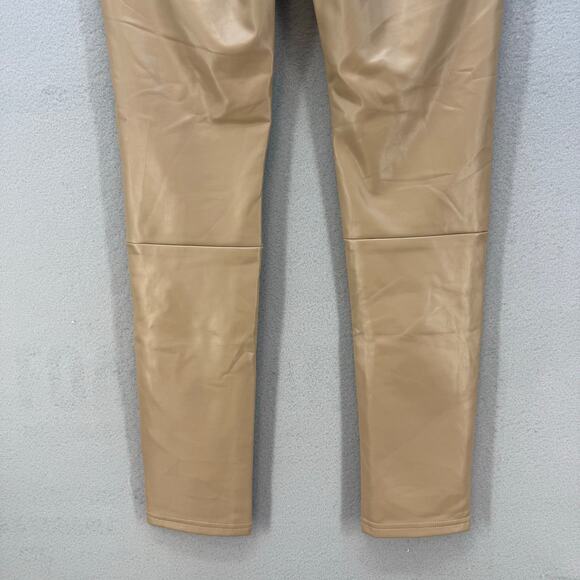 7 For All Mankind Pants Women's XS Tan Faux Leather Preppy Business Casual NWT - Picture 4 of 15